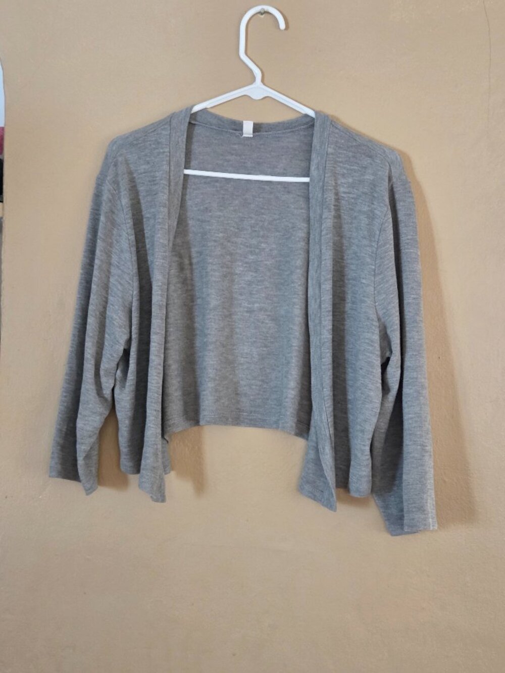Gray 1X Cropped Cardigan